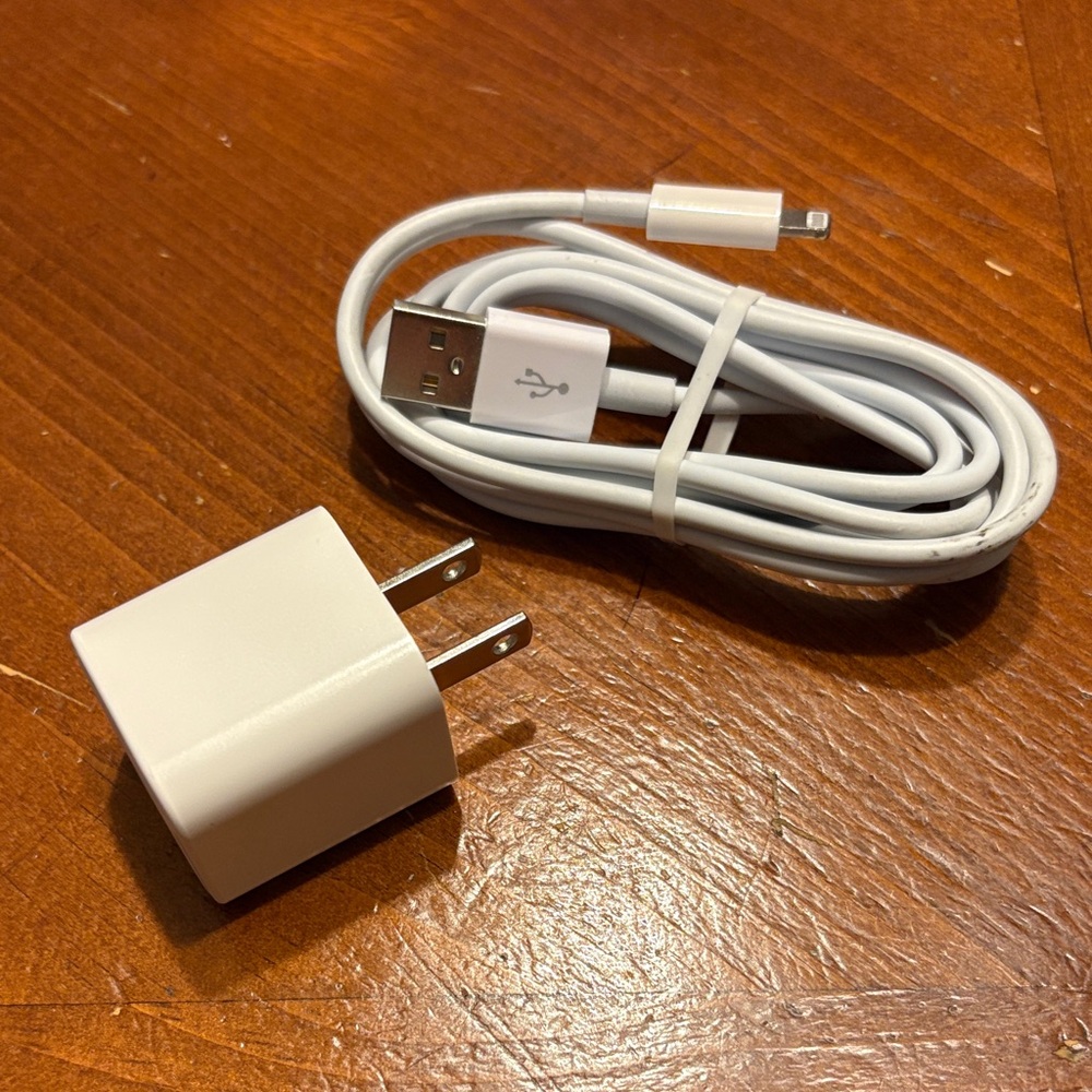 White USB Charger and Cable